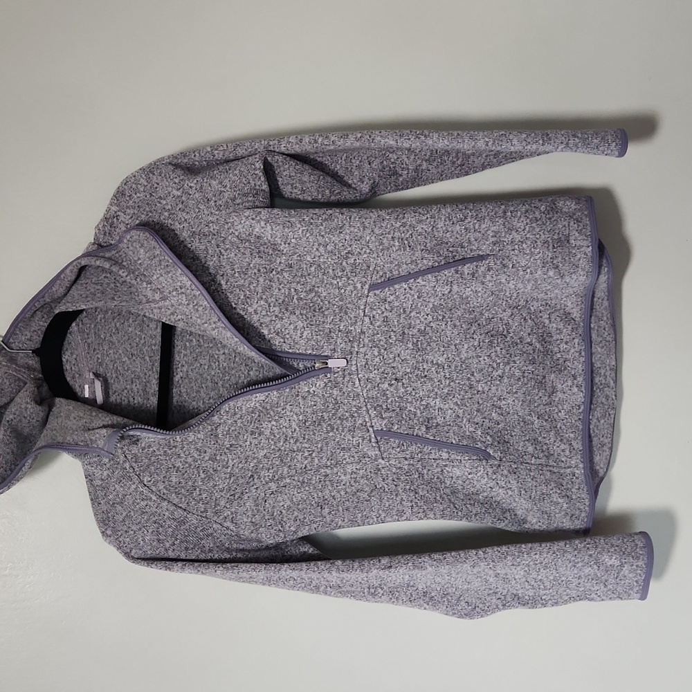 Lululemon Fleece and Thank You Hooded Knit Quarter Zip Pullover Heathered Lilac